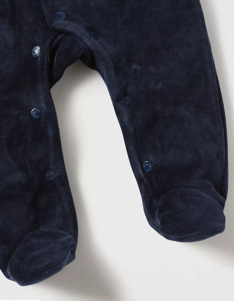 Giggles Formal Velour Sleepsuit