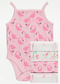 George Pack of 5 strappy Flamingo & Palm Tree Bodysuits