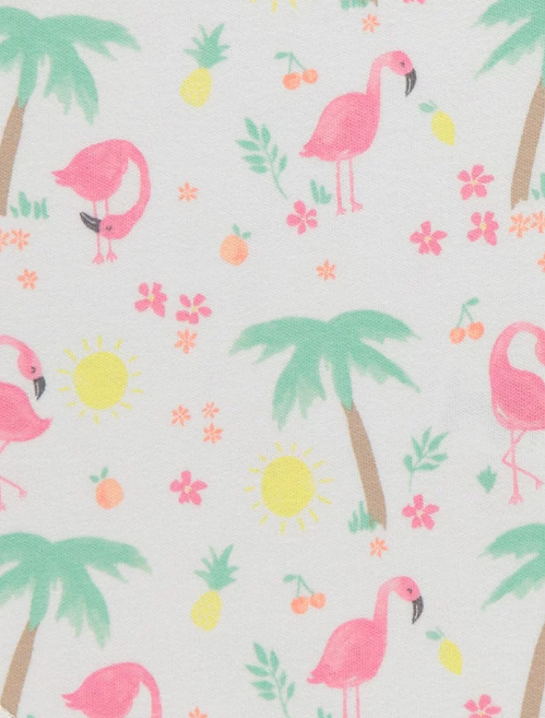 George Pack of 5 strappy Flamingo & Palm Tree Bodysuits