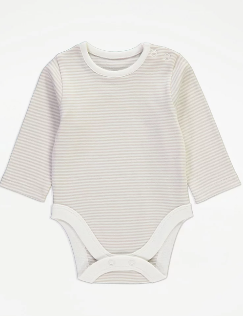 George Neutral Bear Striped Bodysuit and Dungaree Set