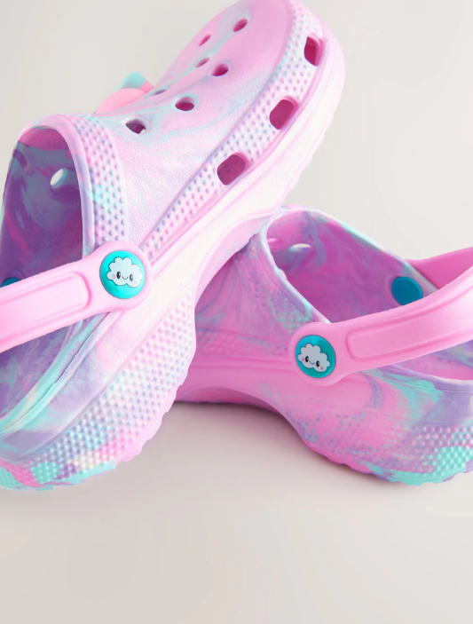Next Pastel Heart Clogs with Back Strap