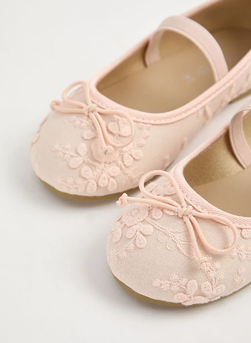 George Lace Embroidered Ballet Flats