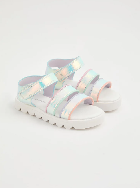George Rainbow Shine Iridescent Strappy Sandals