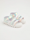 George Rainbow Shine Iridescent Strappy Sandals