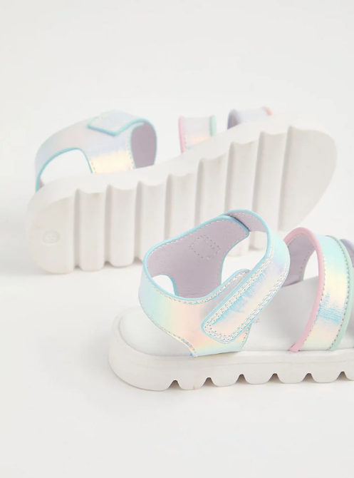 George Rainbow Shine Iridescent Strappy Sandals