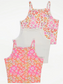 George Pack of 3 Leopard Print Ribbed Cami Tops