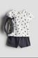 H&M 3pc Shirt & Short with Headband Set