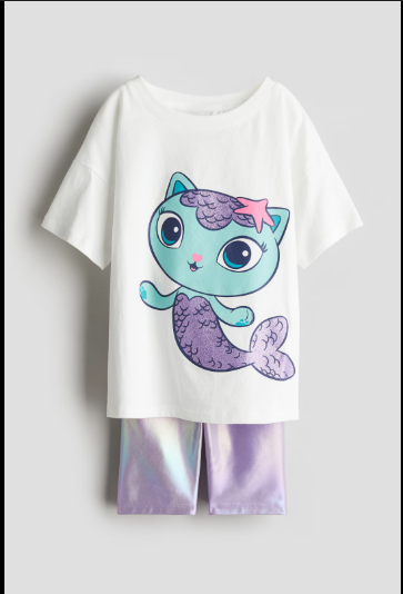 H&M Mermaid Shirt & Short Set