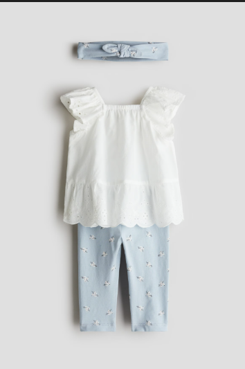 H&M 3pc Shirt & Trouser with Headband Set