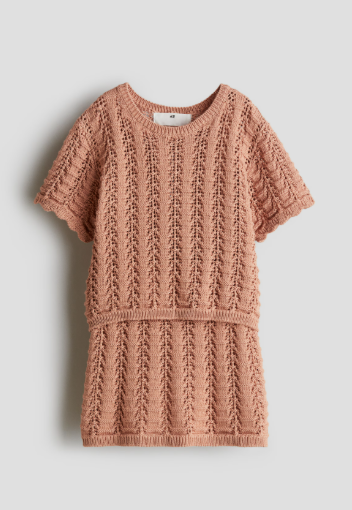 H&M Knitted Shirt & Shorts Set