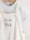 Next Panda Dungarees and Bodysuit
