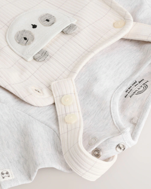 Next Panda Dungarees and Bodysuit