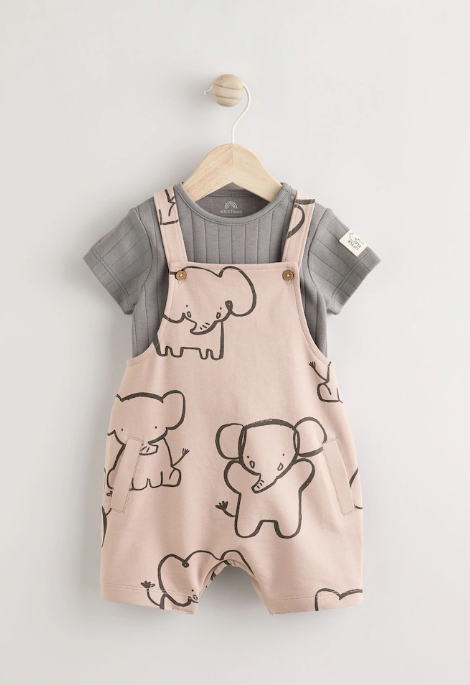 Next Mono Elephant Dungarees