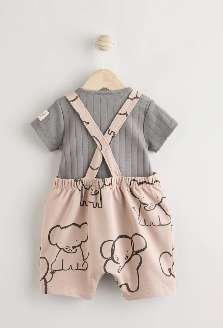 Next Mono Elephant Dungarees