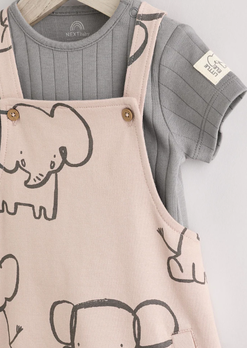 Next Mono Elephant Dungarees