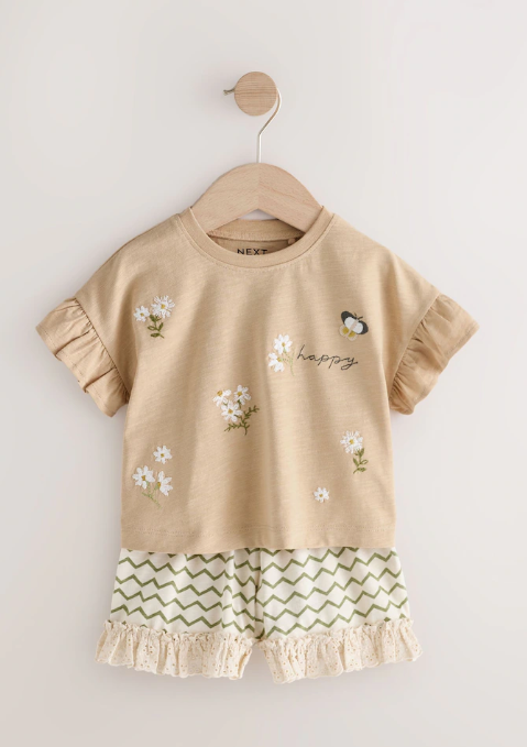 Next "Happy" Shirt & Shorts Set