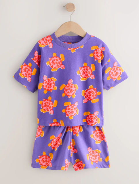 Next Turtle Print Shirt & Shorts Set