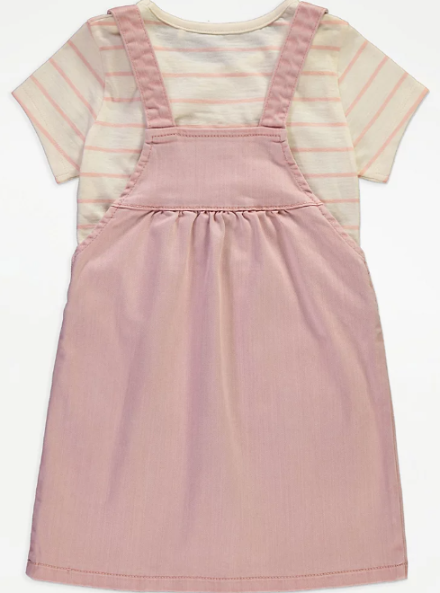 George Bunny Pinafore and Striped T-Shirt Outfit