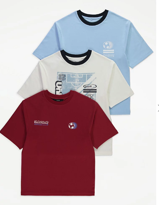 George Retro Football Pack Of 3 T-Shirts