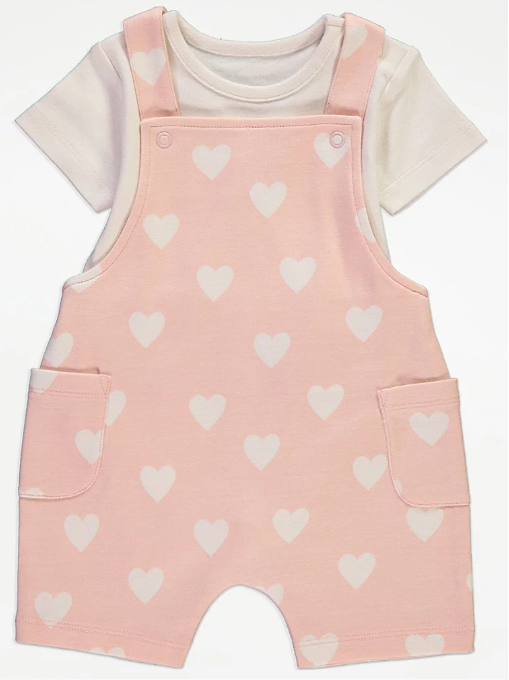 George Heart Dungaree and Bodysuit Outfit