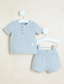 George Button Neck Shirt & Shorts Set