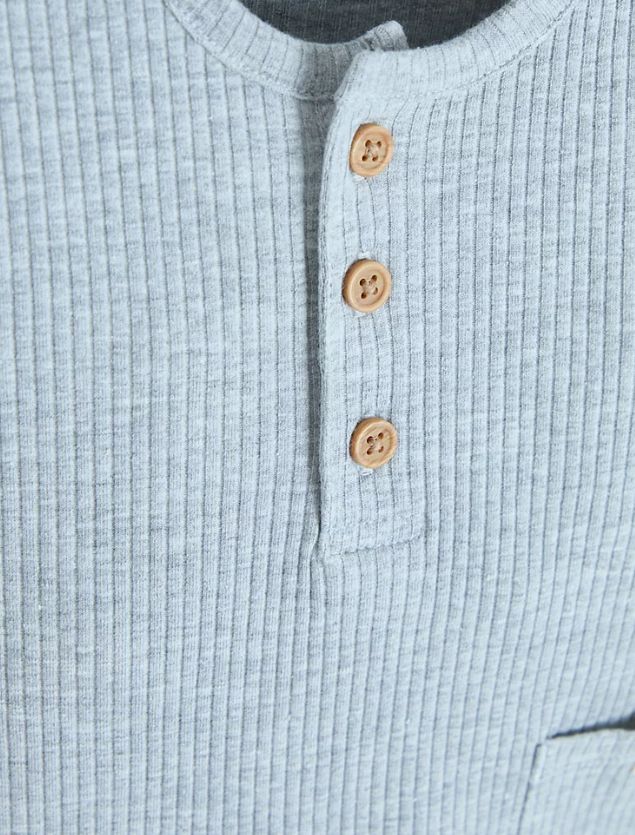 George Button Neck Shirt & Shorts Set