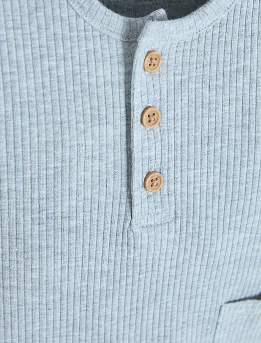 George Button Neck Shirt & Shorts Set