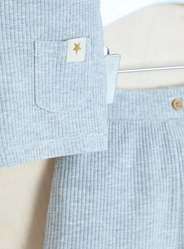 George Button Neck Shirt & Shorts Set