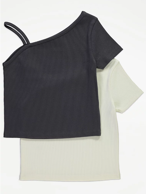 George Pack Of 2 Cropped One Shoulder Tops