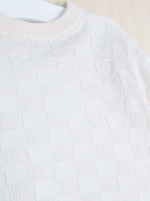 George Knitted Checked Shirt & shorts Set