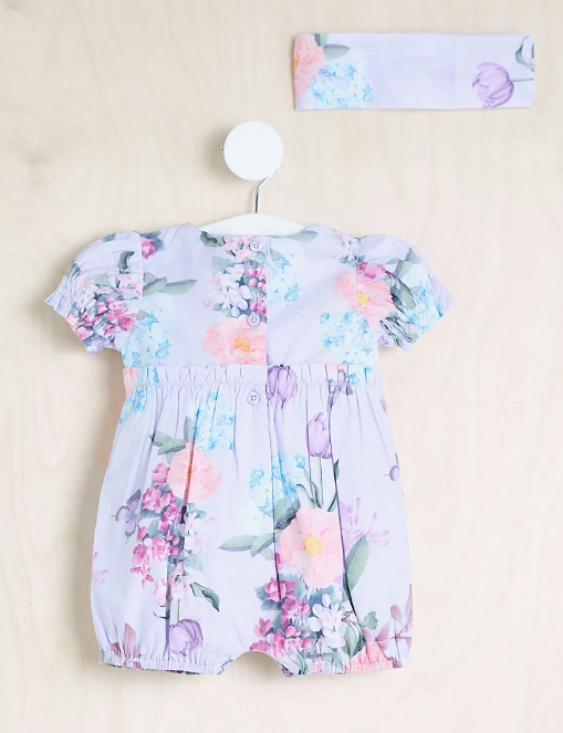 George Floral Romper and Headband Set