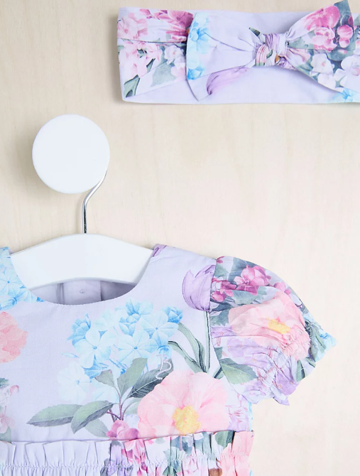 George Floral Romper and Headband Set