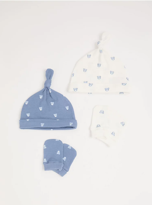 George Pack of 2 Caps & Mittens Set