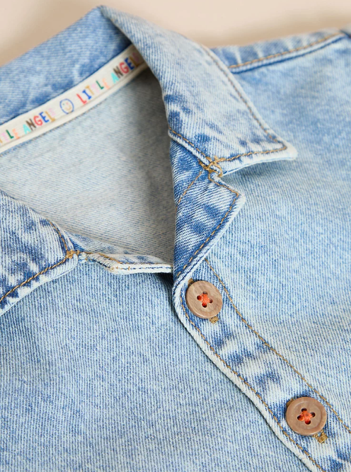 George Light Wash Denim Romper