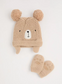 George Teddy Bear Bobble Hat and Mittens Set