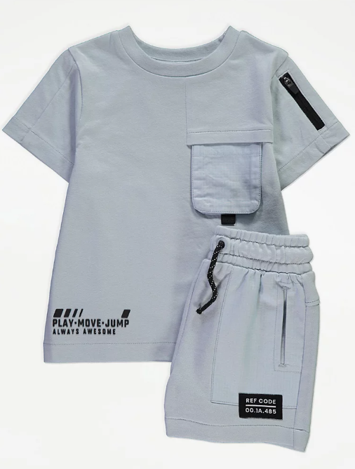 George Sporty Pocket T-Shirt and Shorts Set