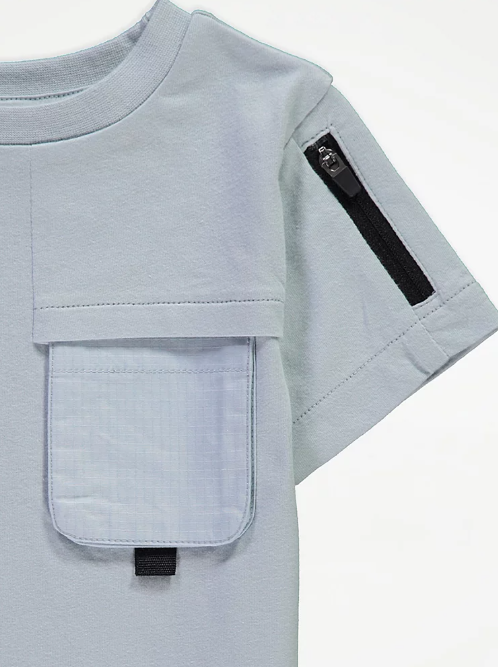 George Sporty Pocket T-Shirt and Shorts Set