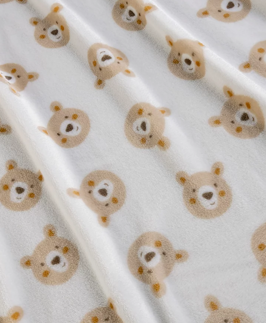 George Natural Bear Print Fleece Blanket