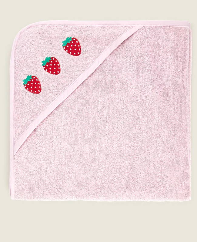 George Embroided Strawberry Hooded Towel