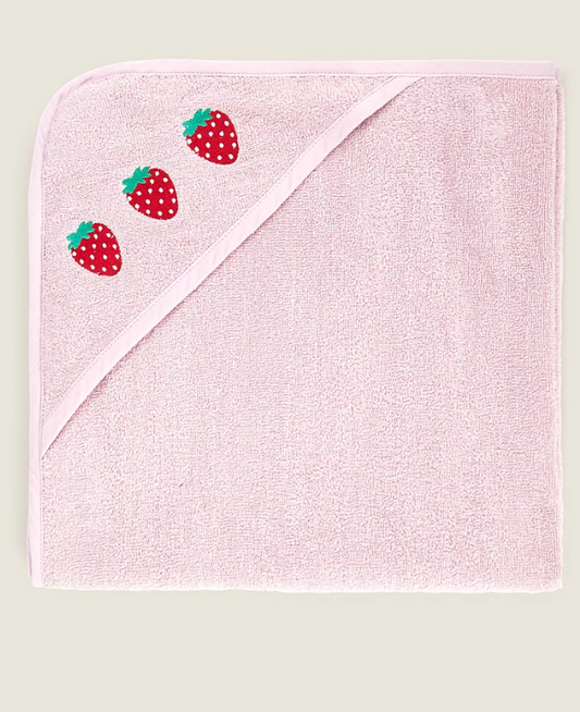 George Embroided Strawberry Hooded Towel