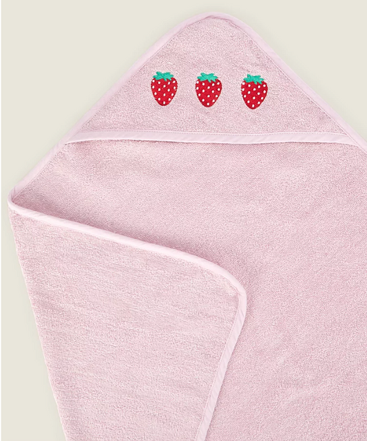 George Embroided Strawberry Hooded Towel