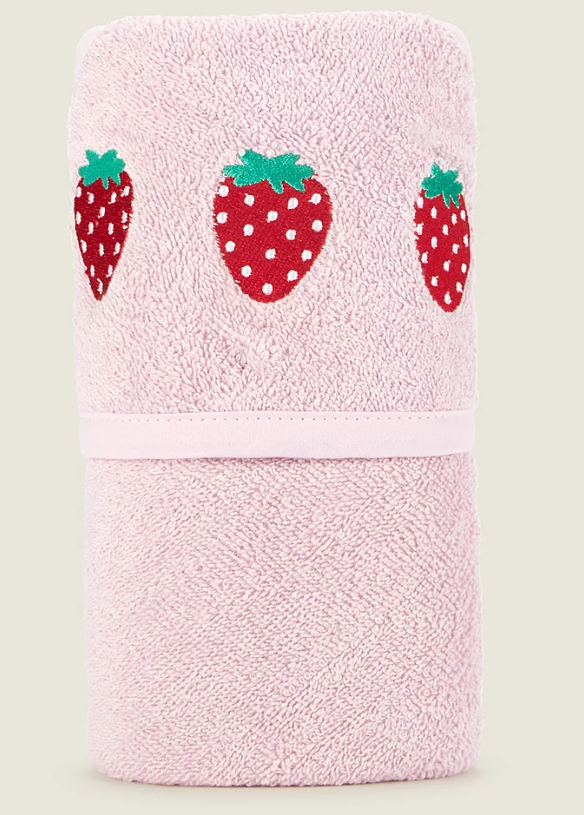 George Embroided Strawberry Hooded Towel