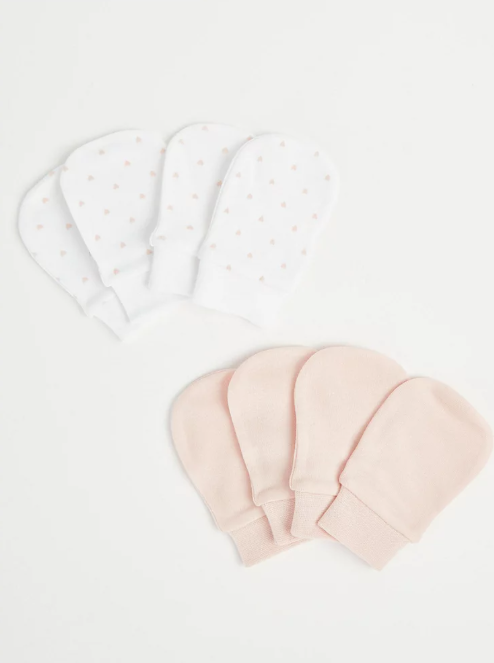 George Pack of 4 Mini Hearts Scratch Mittens Set