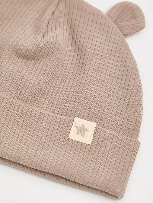 George Pack of 2 Neutral Ear Ribbed Caps