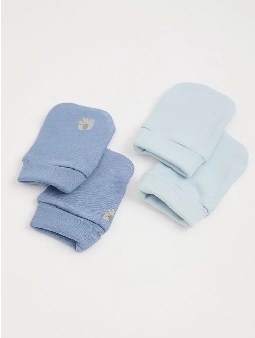 George Pack of 2 Elephant Print Hats and Mittens Set