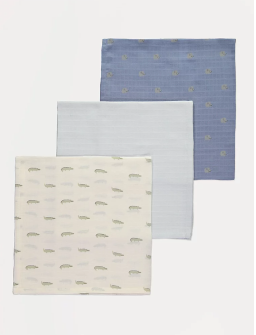 George Pack of 3 Safari Muslin Squares