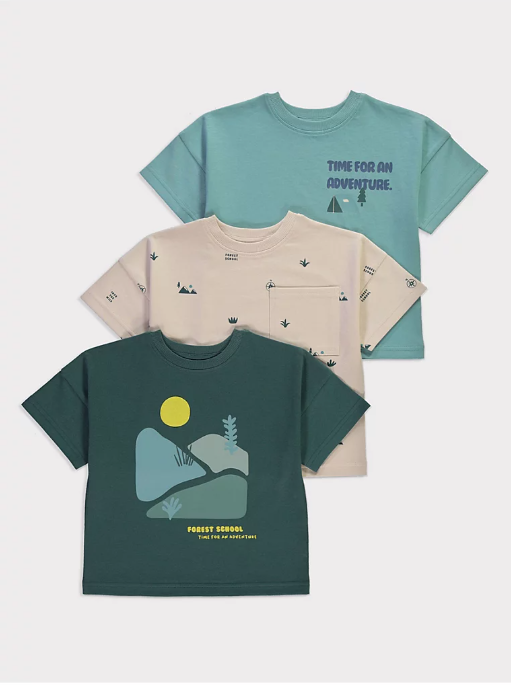 George "Time for an adventure" pack of 3 T-Shirts