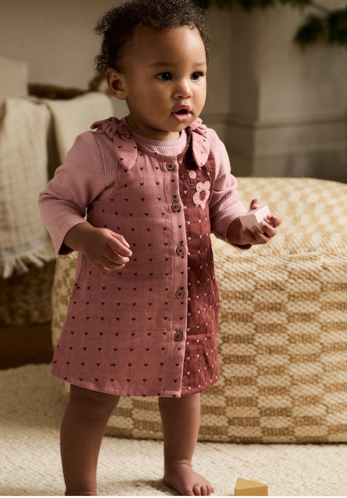 Next Pinny Dress & long Sleeves Bodysuit 2 Piece Set