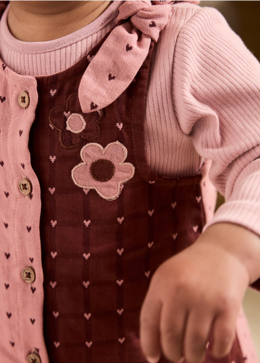 Next Pinny Dress & long Sleeves Bodysuit 2 Piece Set
