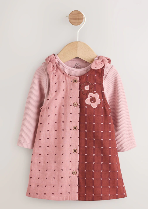 Next Pinny Dress & long Sleeves Bodysuit 2 Piece Set